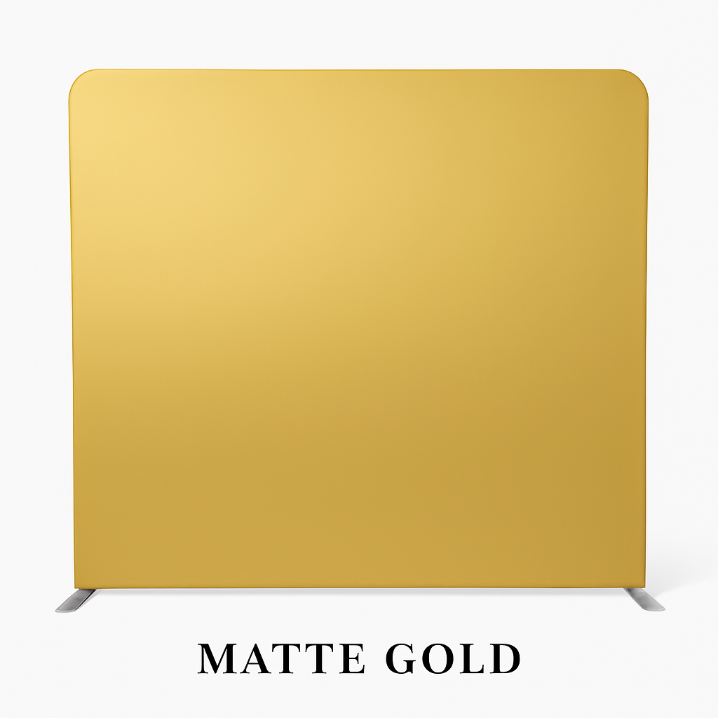 Matte gold luxury photobooth backdrop for weddings, corporate event and parties in Chicago and illinois